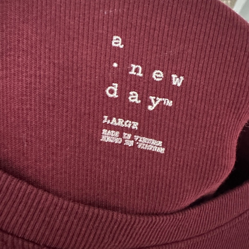 a new day Long-Sleeve Crewneck Top in Wine - Picture 2 of 3